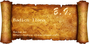 Badics Ilona névjegykártya