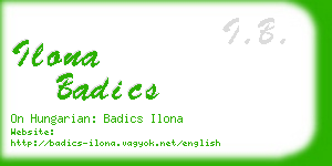 ilona badics business card